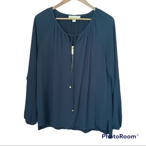 Michael Kors peasant blouse navy blue 10